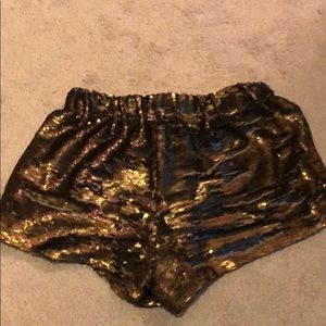 Free people gold sequin shorts